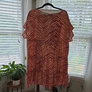 Nine West Orange Short Sleeve Boxy Tunic
